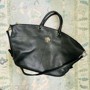 Tory Burch pebbled leather slouchy tote with crossbody strap
